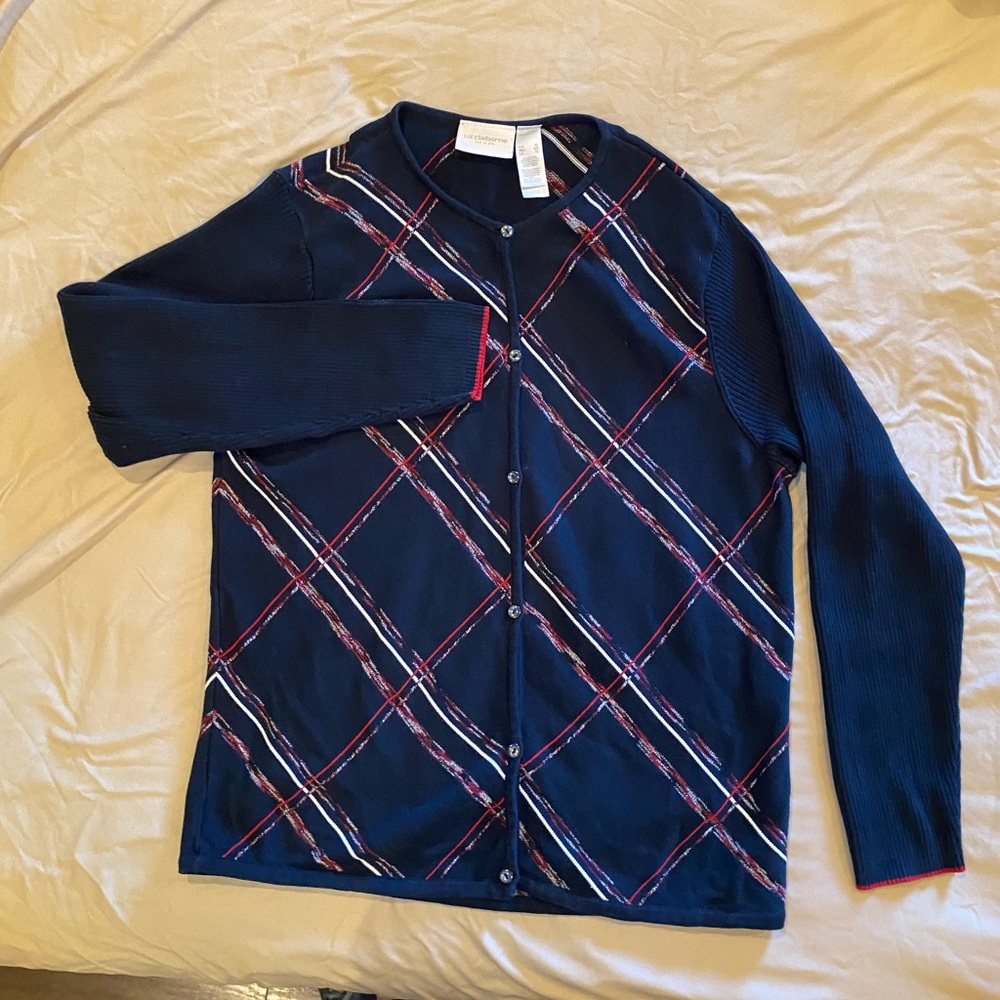 Liz Claiborne Button Up Sweater, size XL